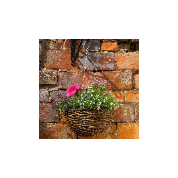 14in Country Rattan Hanging Basket