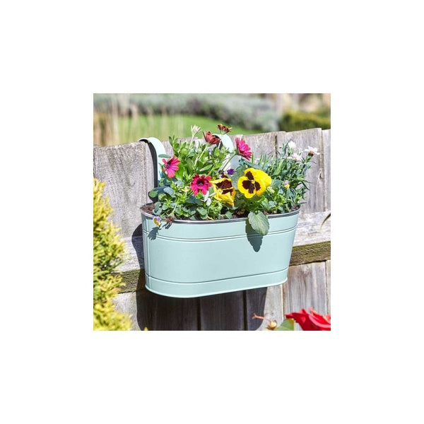 12in Fence & Balcony Hanging Planter - Sage
