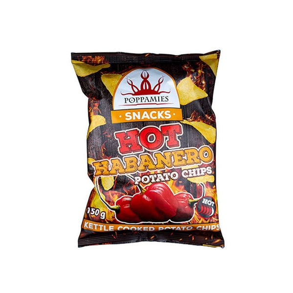 Spicy potato crisps with hot habanero pepper flavour, 150 g.