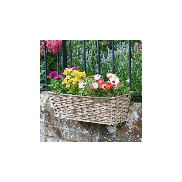 19in Bari Faux Rattan Planter - Sand