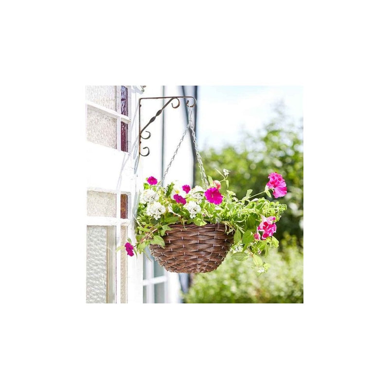 14in Hazel Faux Rattan Hanging Basket