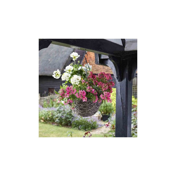 14in Tawny Faux Rattan Hanging Basket