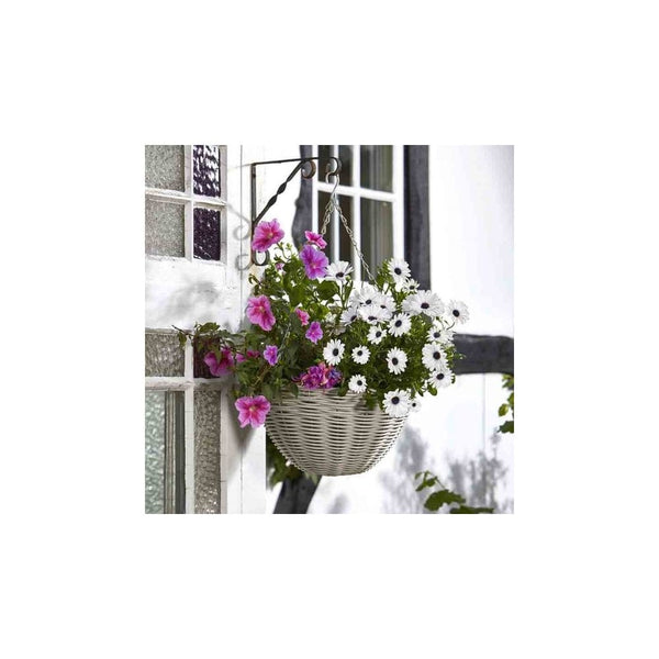 14in Seashell Faux Rattan Hanging Basket