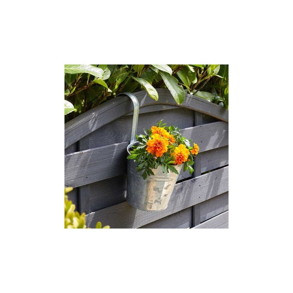 6in Fence & Balcony Hanging Pot - Galvanised