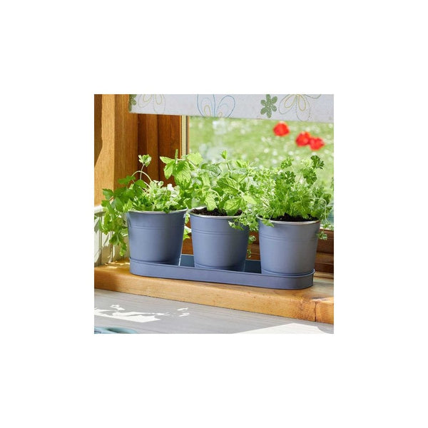Windowsill Herb Pots - Slate