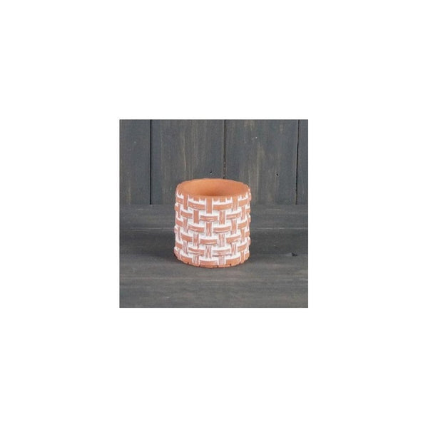 Terracotta Basket Weave Embossed Planter